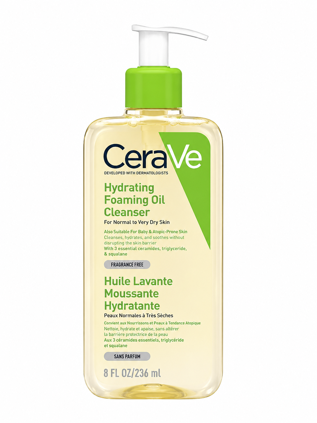 ژل شستشوی روغنی آبرسان سراوی Hydrating Foaming Oil Cleanser حجم 236 میل